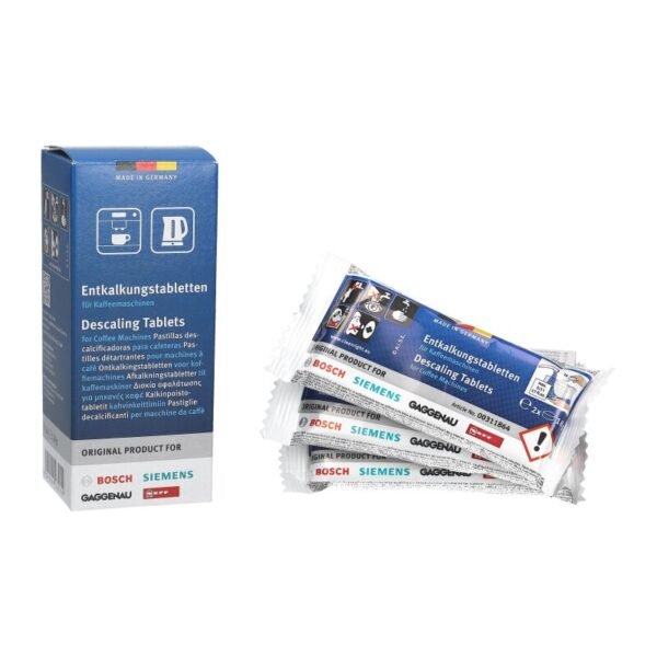 10 x 6 Siemens Entkalkungstabletten für Tassimo Kaffeevollautomat 00311864 311864 TZ60002 Set mit Reinigungsbürste