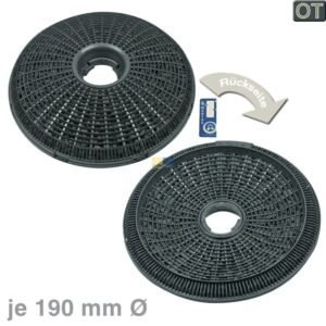 2 Stück Kohlefilter Ø 190mm Dunstabzugshaube Electrolux 9029793701 E3CFP19