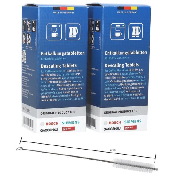 2 x 6 Entkalkungstabletten kompatibel mit Siemens für Tassimo Kaffeevollautomat 00311864 311864 TZ60002 Set mit Reinigungsbürste