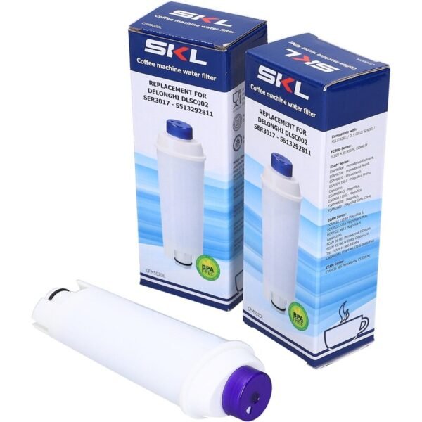2x Wasserfilter Filter Patronen kompatibel mit DeLonghi für Kaffeemaschine Kaffeevollautomat 5513292811 DLSC002 DLS C002